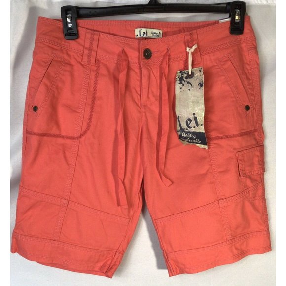 L.E.I. Pants - NWT L.E.I. Bermuda Shorts ASHLEY TROUBLE Coral DuBerry GRACE Coral 11 Reg
